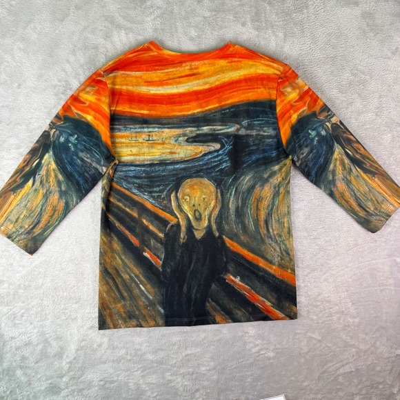 NWT Breckle Women's The Scream Art Print Long Sleeve Top Size L Multicolor - Picture 3 of 8